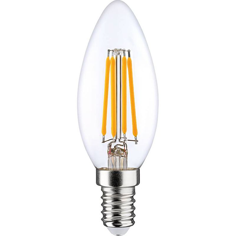 Foto van Lightme lm85336 led-lamp energielabel e (a - g) e14 kaars 7 w = 60 w warmwit (ø x l) 35 mm x 97 mm niet dimbaar, filament / retro-led 1 stuk(s)