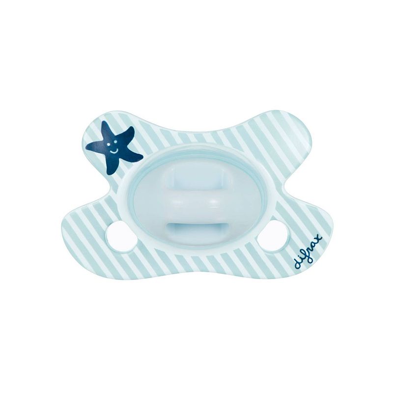 Foto van Difrax fopspeen natural newborn junior siliconen blauw