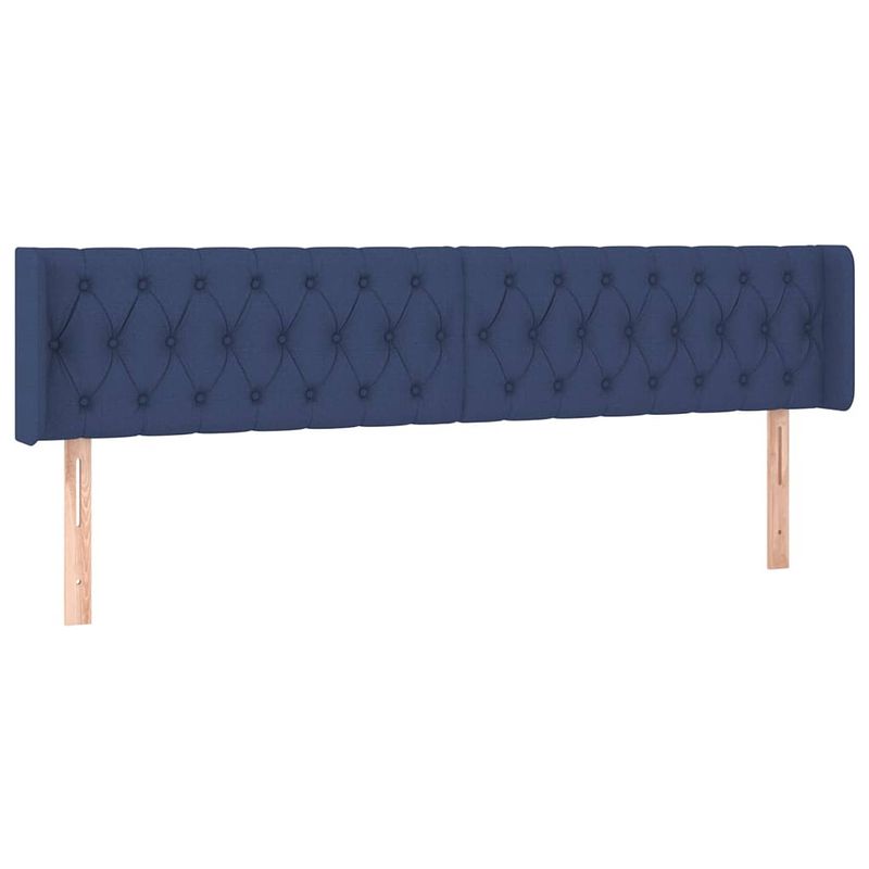 Foto van The living store hoofdeind blauw 203x16x78/88 cm - trendy design - ademend en duurzaam - verstelbare hoogte - stevige