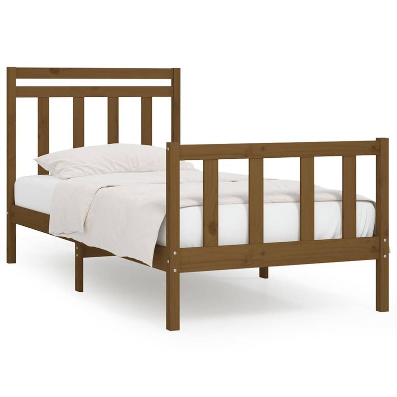 Foto van Vidaxl bedframe massief grenenhout honingbruin 100x200 cm