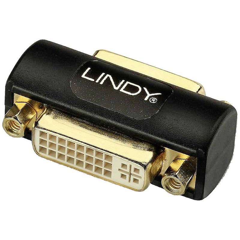 Foto van Lindy 41233 dvi adapter [1x dvi-bus 24+5-polig - 1x dvi-bus 24+5-polig] zwart