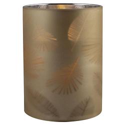Foto van 1x stuks luxe led kaarsen in goud bladeren glas d7 x h10 cm - led kaarsen