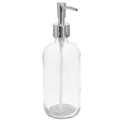 Foto van Zeeppompje/zeepdispenser transparant glas 21 cm - zeeppompjes