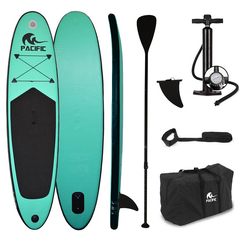 Foto van Pacific ocean sup board - special edition - tot 100 kg- 285 cm - 6 delig- groen