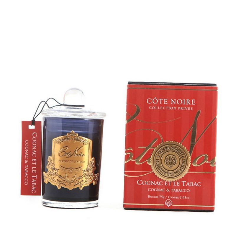 Foto van Geurkaars cognac & tabacco 75gr goud - cote noire