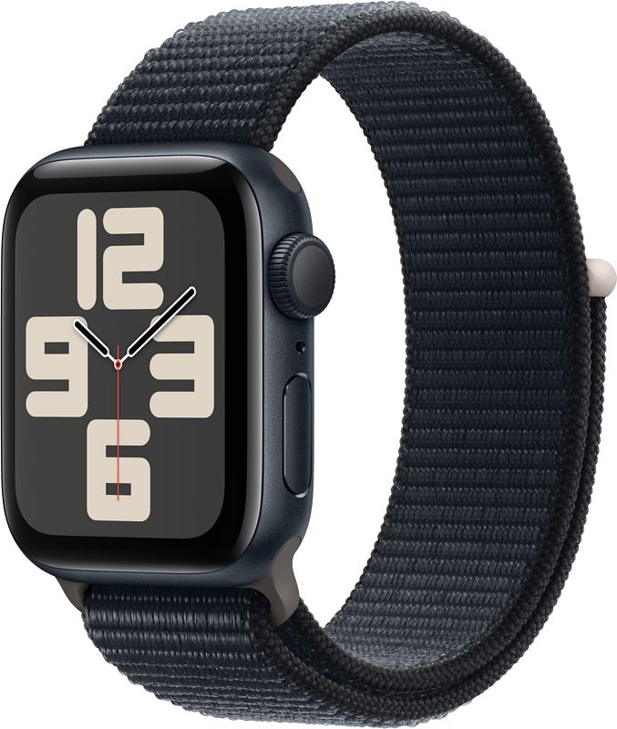 Foto van Apple watch se (2022) 40mm midnight aluminium sport loop