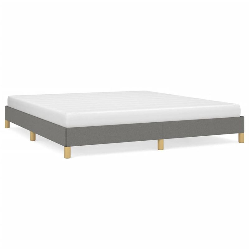 Foto van The living store bedframe donkergrijs - 203 x 183 x 25 cm - duurzaam materiaal