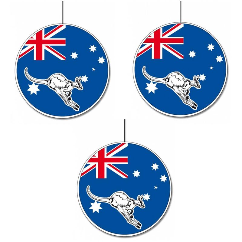 Foto van Set van 3x stuks australie hangdecoraties 28 cm - hangdecoratie