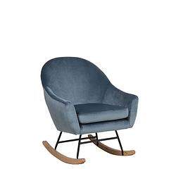 Foto van Beliani oxie - schommelstoel-blauw-fluweel