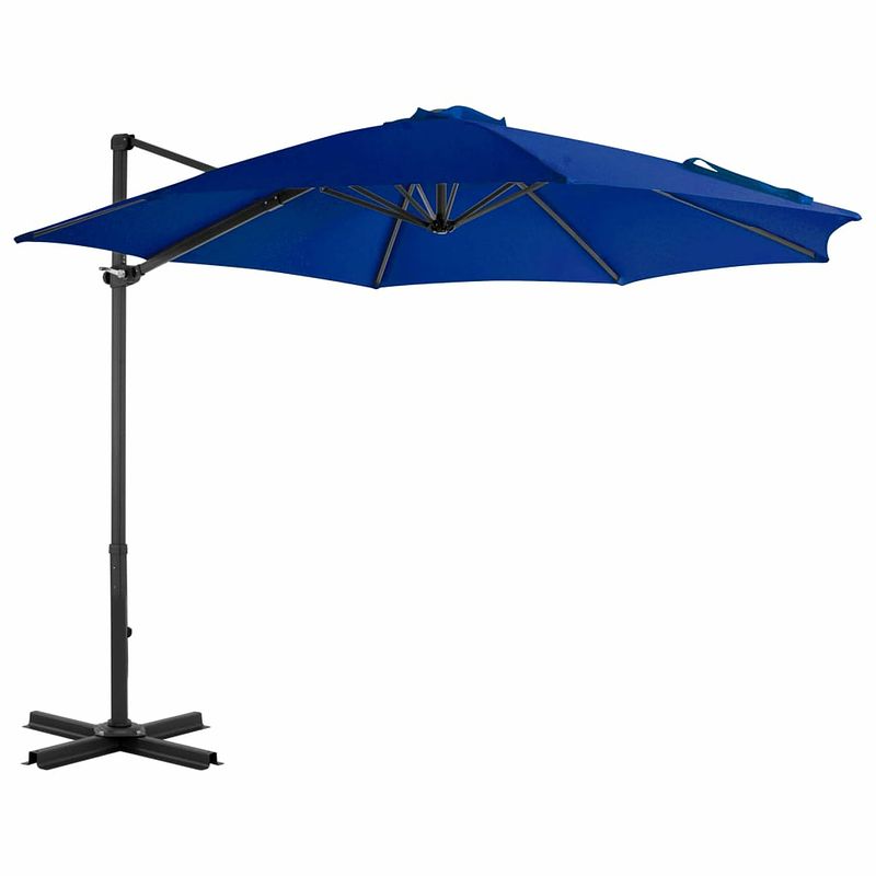 Foto van Vidaxl zweefparasol met aluminium paal 300 cm azuurblauw