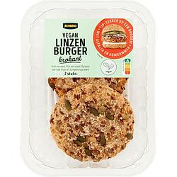 Foto van Jumbo vegan linzen burger krokant 2 stuks