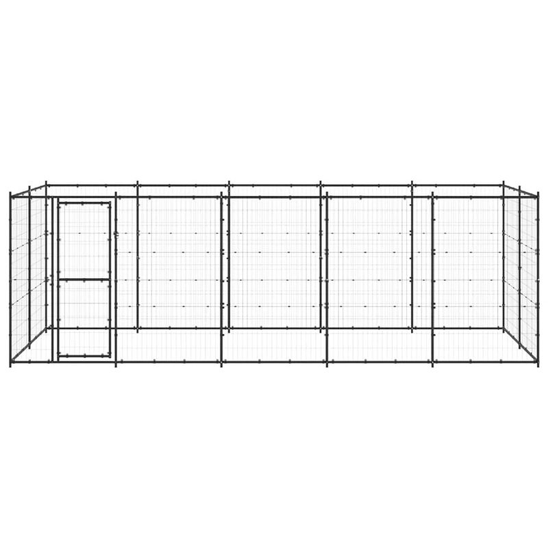 Foto van The living store hondenkennel - gepoedercoat staal - 550x220x180 cm - zwart