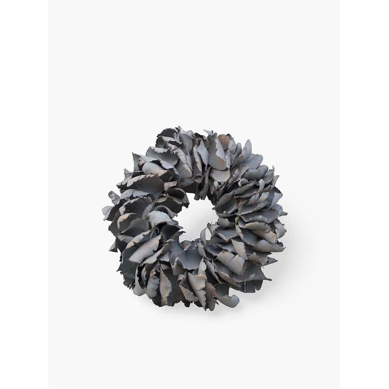 Foto van Couronne krans palm petal ø40cm dark grey wash