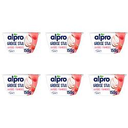 Foto van Alpro greek style strawberry raspberry 6 x 150g bij jumbo