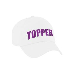 Foto van Topper fan / supporter pet/cap wit volwassenen - verkleedhoofddeksels