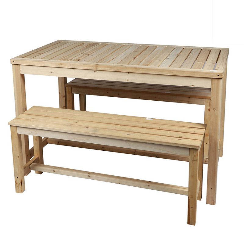 Foto van Urban living - campingtafel met 2 banken - tuintafel - 80x150x77cm