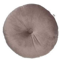 Foto van Dutch decor olly - sierkussen rond velvet driftwood 40 cm - taupe - bruin