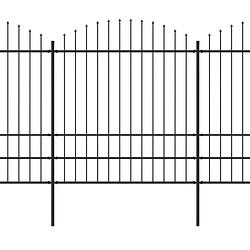 Foto van Infiori tuinhek met speren bovenkant (1,75-2)x5,1 m staal zwart