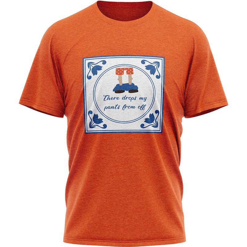 Foto van Jap oranje t-shirt - heren - maat l - regular fit - ademend katoen - koningsdag, nederlands elftal, formule 1 etc.