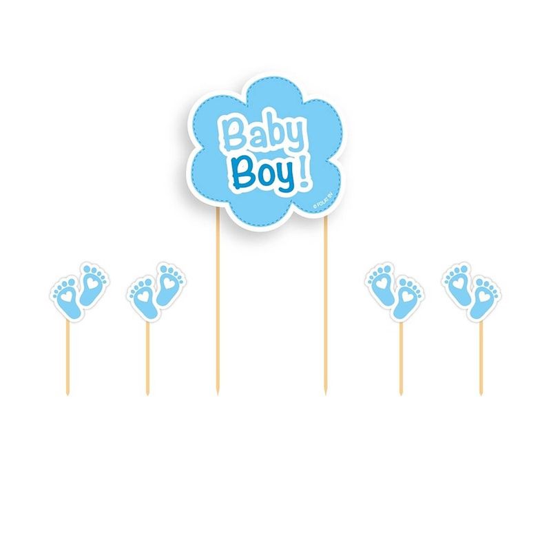Foto van Taartversiering baby boy blauw - taartdecoraties