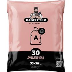 Foto van Bagfitter roze a 35l tot 50l vuilniszak met trekband van 100% gerecycled plastic - 78cm x 50cm - 30 stuks -