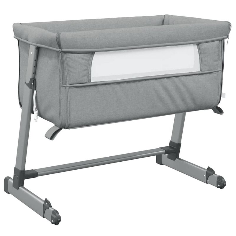 Foto van Vidaxl babybed met matras linnen lichtgrijs