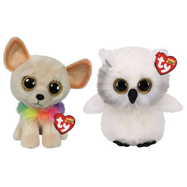 Foto van Ty - knuffel - beanie buddy - chewey chihuahua & austin owl