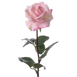 Foto van Top art kunstbloem roos caroline - roze - 70 cm - zijde - kunststof steel - decoratie bloemen - kunstbloemen