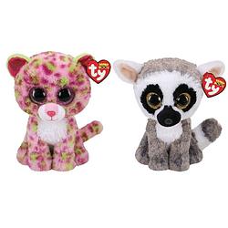 Foto van Ty - knuffel - beanie buddy - lainey leopard & linus lemur