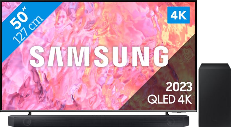 Foto van Samsung qled 50q64c (2023) + soundbar