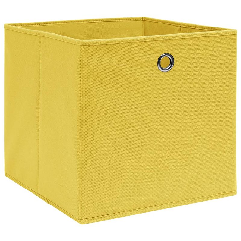 Foto van The living store opbergbox - inklapbaar - 32x32x32 cm - geel - nonwoven stof