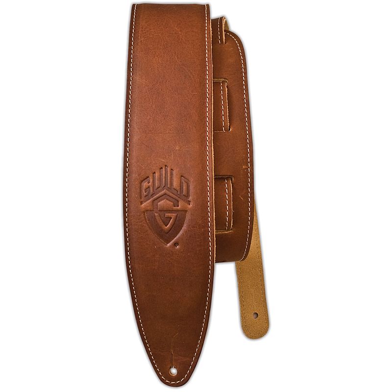 Foto van Guild leather deluxe guitar strap gitaarband bruin