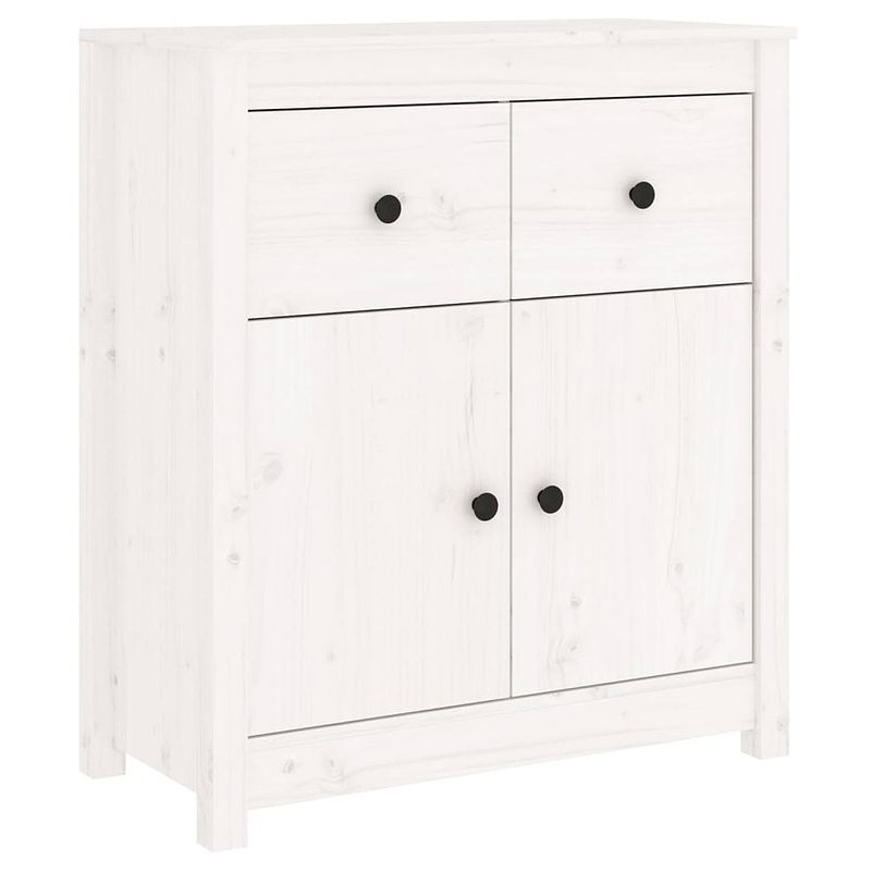 Foto van Vidaxl dressoir 70x35x80 cm massief grenenhout wit