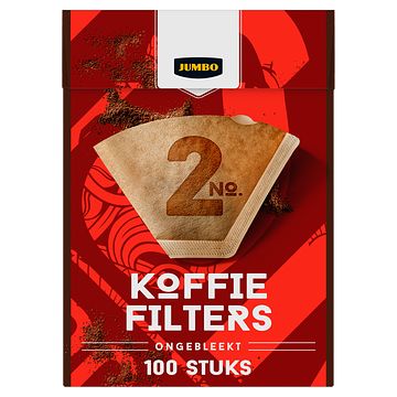 Foto van Jumbo koffiefilters no. 2 ongebleekt 100 stuks