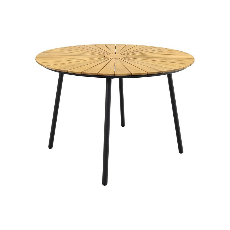 Foto van Vdg dave teak tuintafel rond - ø 110 cm.