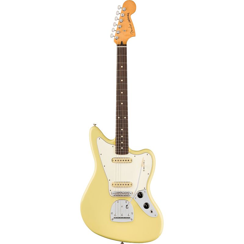 Foto van Fender player ii jaguar rw hialeah yellow elektrische gitaar