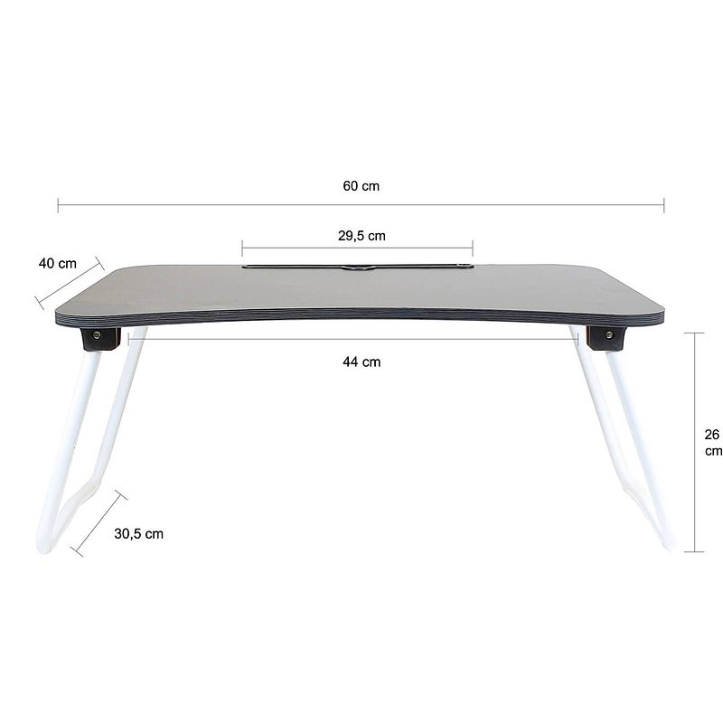 Foto van Bedtafel voor laptop, tablet, boek of ontbijt - zwart