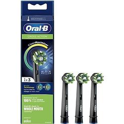 Foto van Oral-b precision cross action clean max vervangende opzetborstel, zwart, voor elektrische tandenborstel, 3 stuks