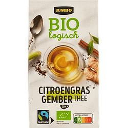 Foto van Jumbo biologisch citroengras gember thee 20 stuks