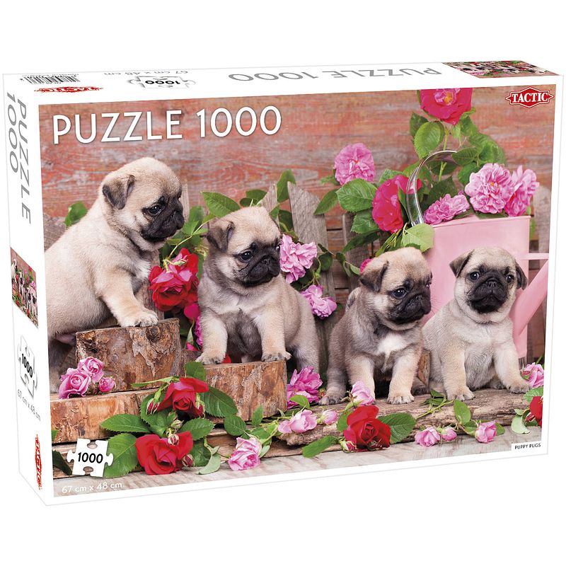Foto van Tactic puzzel puppy pugs 1000 stukjes