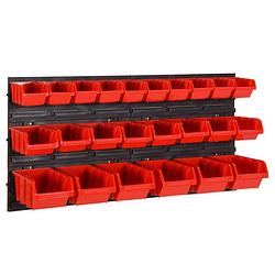 Foto van Vidaxl 26-delige sorteersysteemset 77x39 cm polypropeen rood en zwart