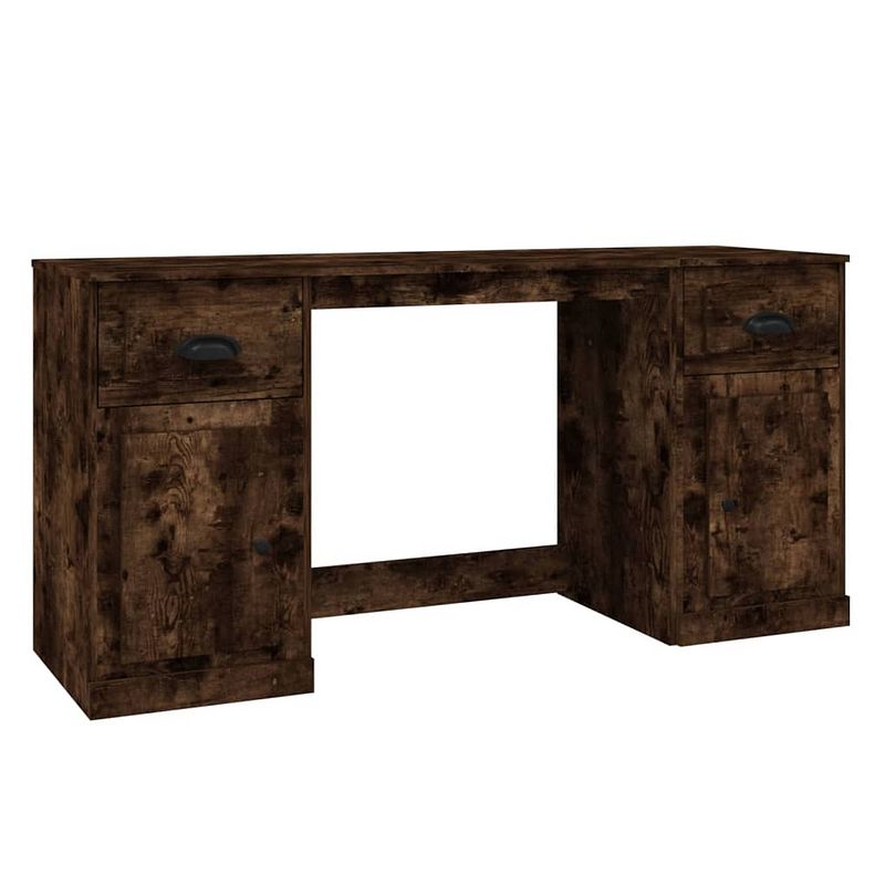 Foto van The living store bureau - 154.5 x 50 x 75 cm - gerookt eiken