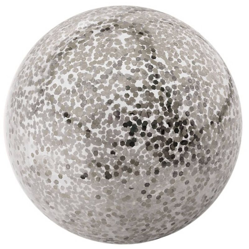 Foto van Johntoy bal opblaasbaar glitters 85 cm zilver