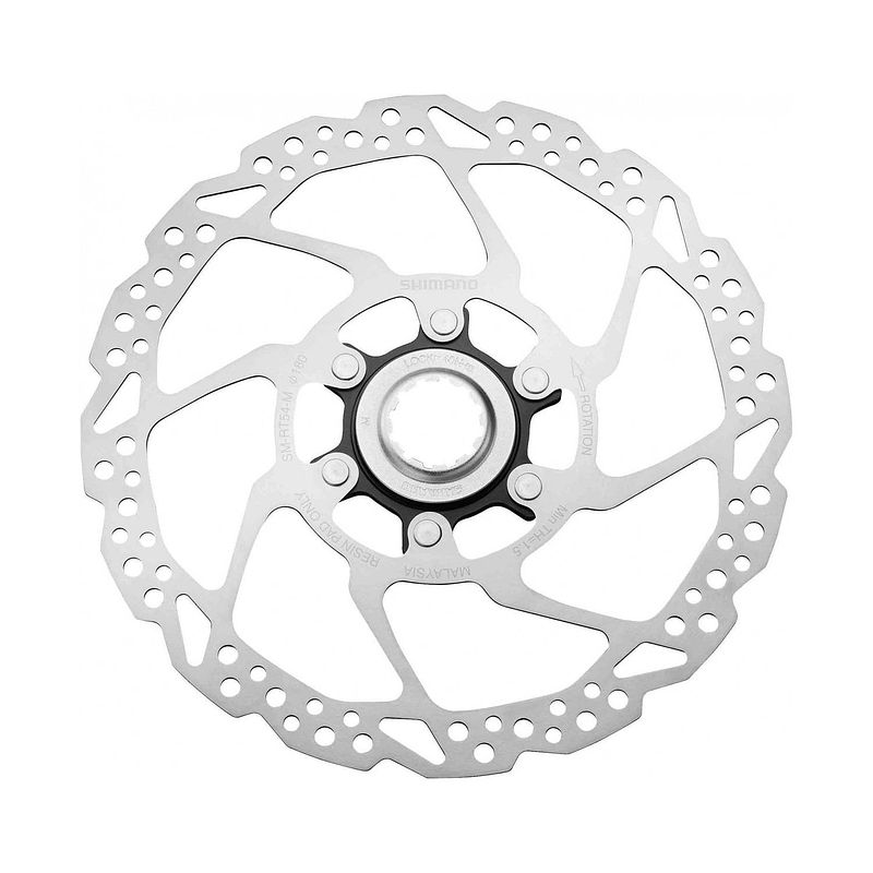 Foto van Shimano rt54 remschijf rvs 180mm centerlock montage