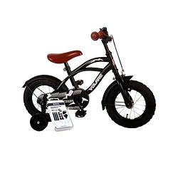 Foto van Volare kinderfiets black cruiser - 12 inch - zwart - inclusief ways bandenplakset