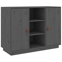 Foto van Vidaxl dressoir 100x40x75 cm massief grenenhout grijs