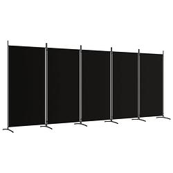 Foto van Vidaxl kamerscherm met 5 panelen 433x180 cm stof zwart