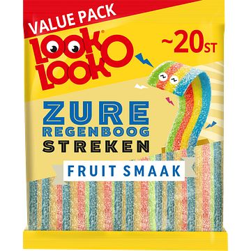 Foto van Lookolook zure regenboog streken fruit smaak value pack 200g bij jumbo