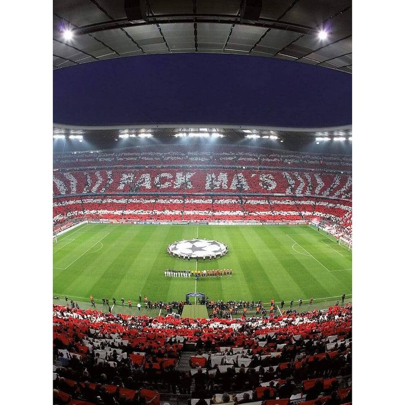 Foto van Wizard+genius fc bayern münchen stadion choreo vlies fotobehang 192x260cm 4-banen