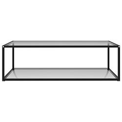 Foto van The living store salontafel transparant gehard glas en gepoedercoat staal - 120 x 60 x 35 cm - 2 lagen